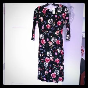 Erdem Black Floral Ponte Jersey dress